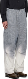 FORMA Blue Bleached Striped Cargo Pants