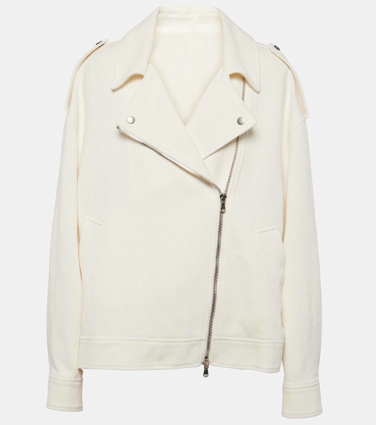Brunello Cucinelli Cotton and linen biker jacket