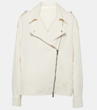 Brunello Cucinelli Cotton and linen biker jacket