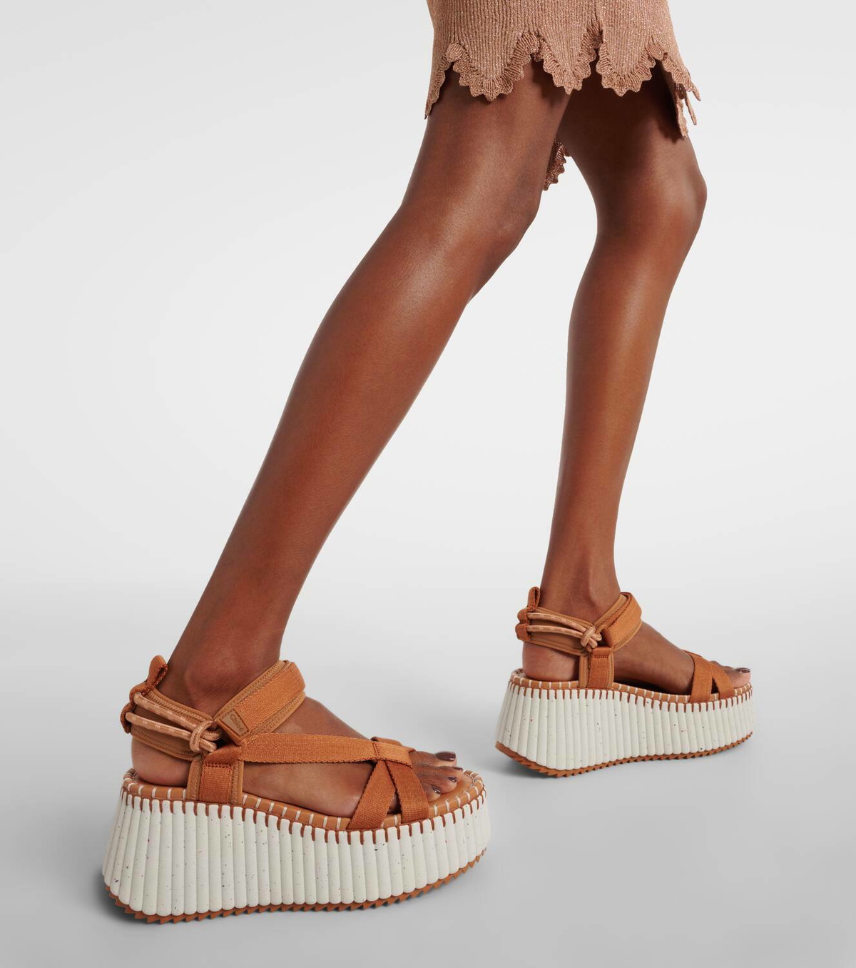 【Chloe】Nama 80 leather platform sandals（送料込み） CHLOÉ Nama leather platform sandals | NET-A-PORTER
