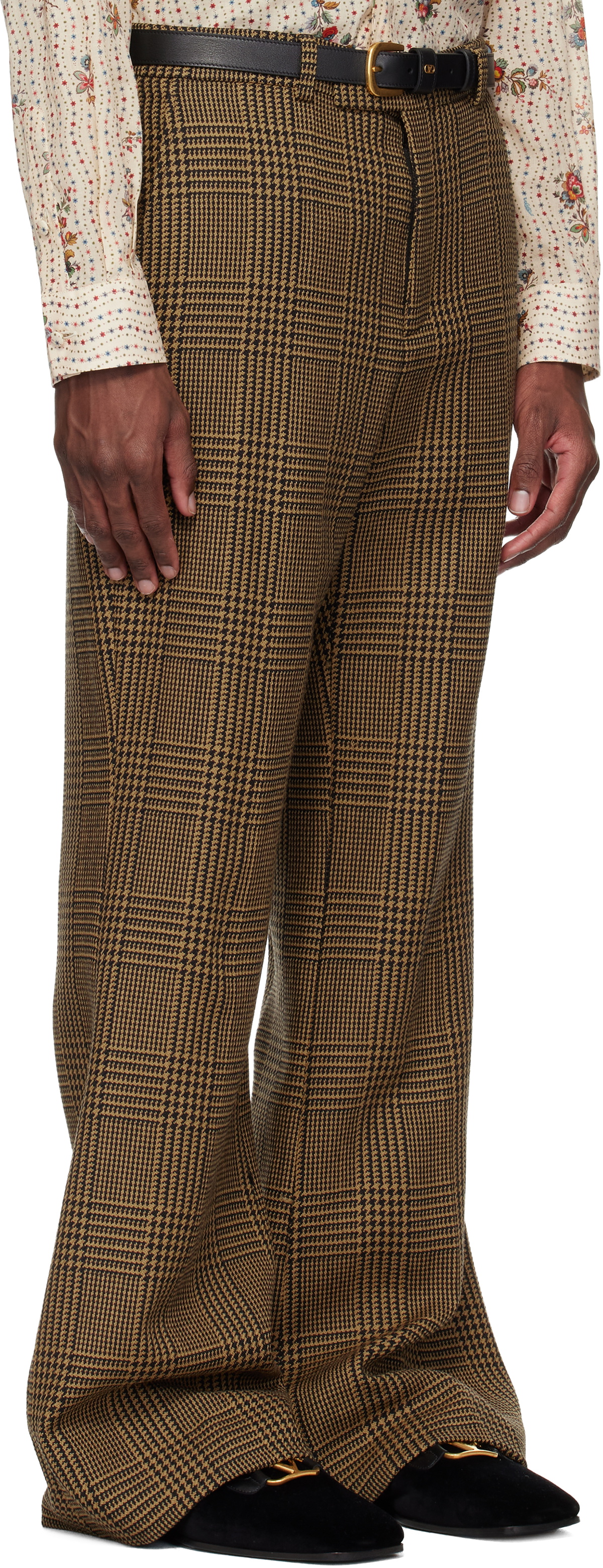 Valentino Brown Glen Check Trousers