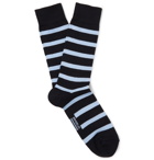 Armor Lux - Striped Stretch Cotton-Blend Socks - Midnight blue