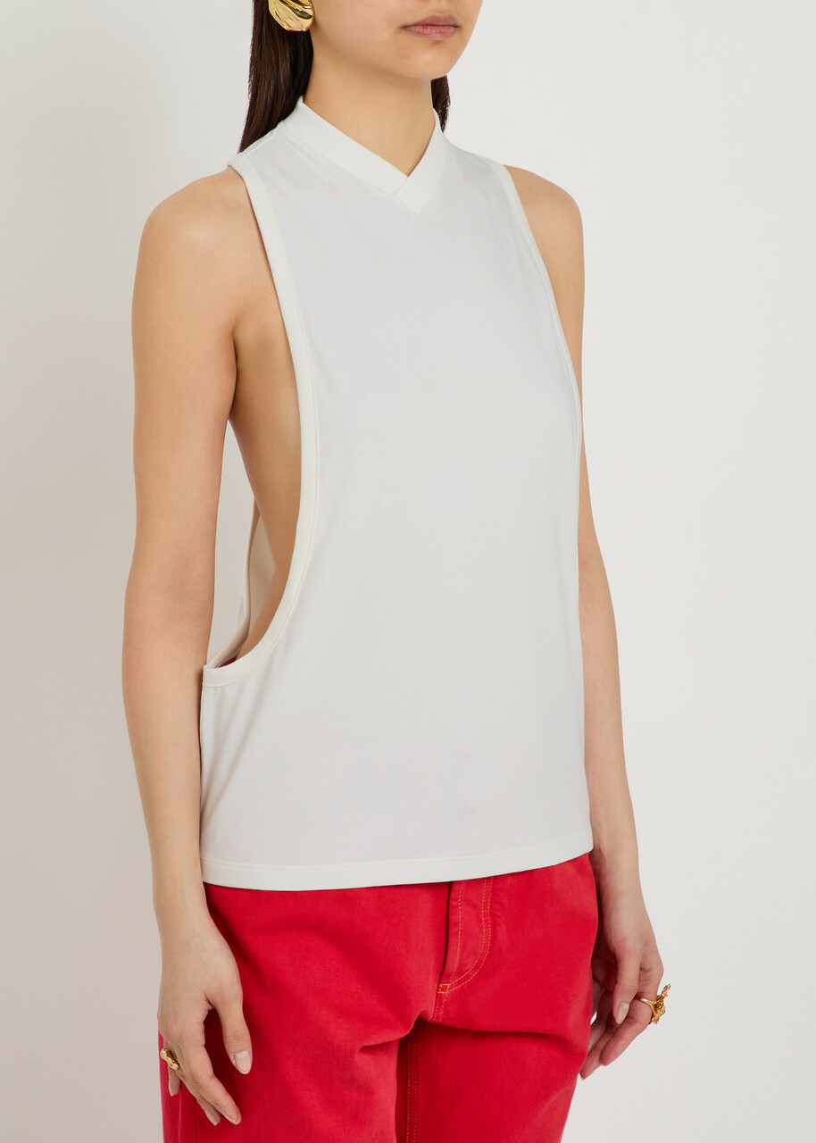 Versace Open Side Stretch-cotton Tank top White
