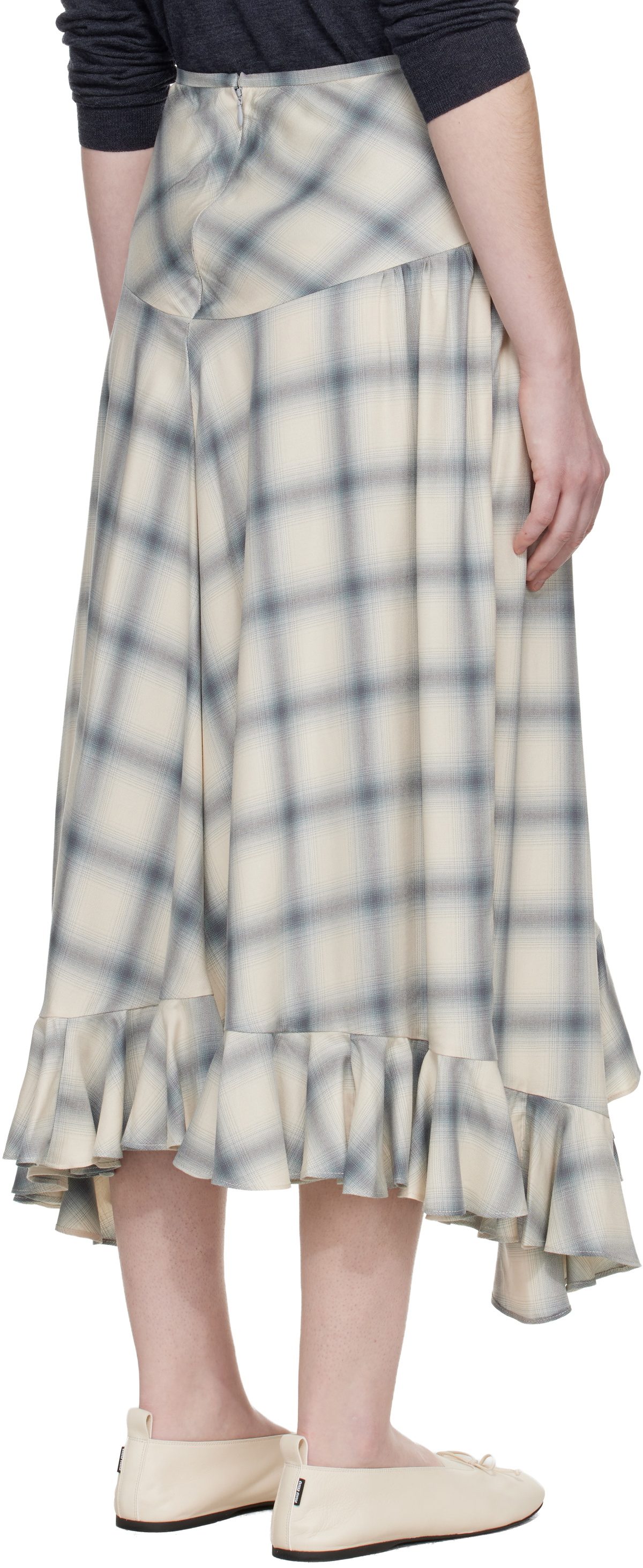 Collina Strada Off White Florist Midi Skirt