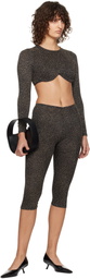Beaufille Black & Gold Cassia Capri Leggings