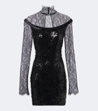 Roberto Cavalli Sequined lace minidress