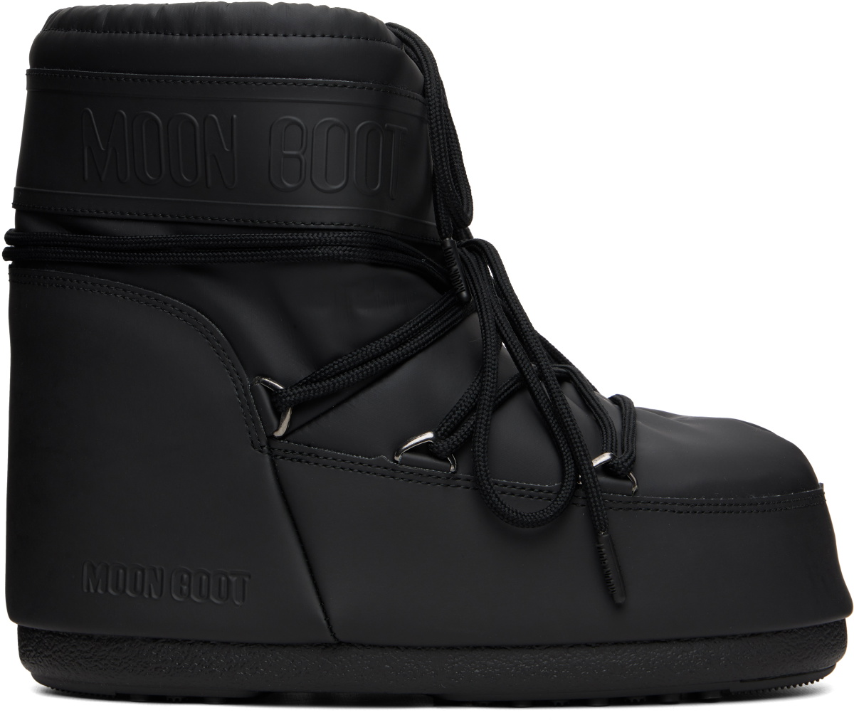 Moon Boot Black Icon Low Rubber Boots