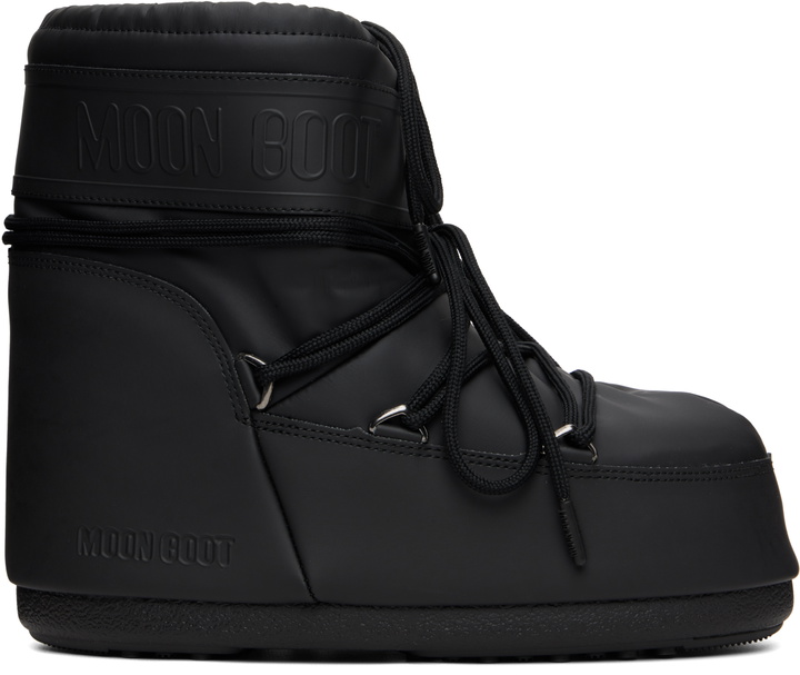 Photo: Moon Boot Black Icon Low Rubber Boots