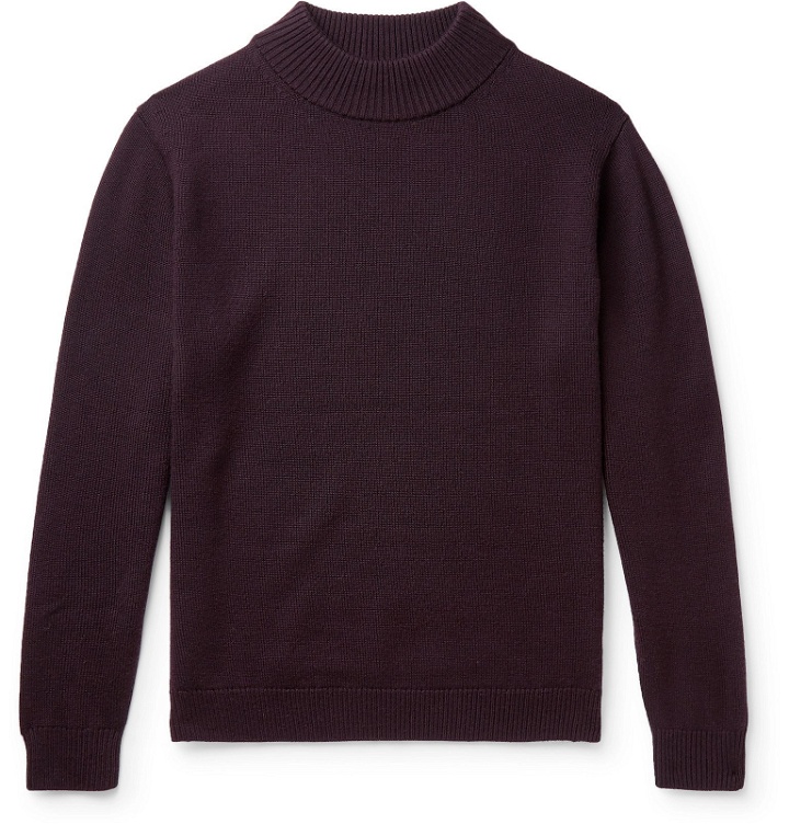 Photo: Camoshita - Wool Mock-Neck Sweater - Purple