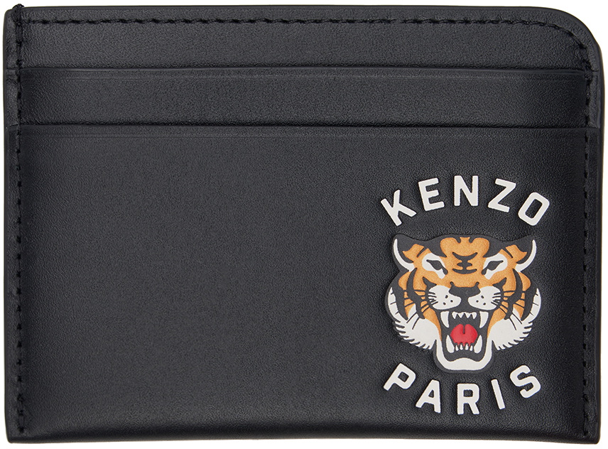 【KENZO】Happy Tiger Card Holder Black KENZO Happy Tiger' card holder in leather | KENZO