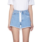 Off-White Blue Denim Shorts