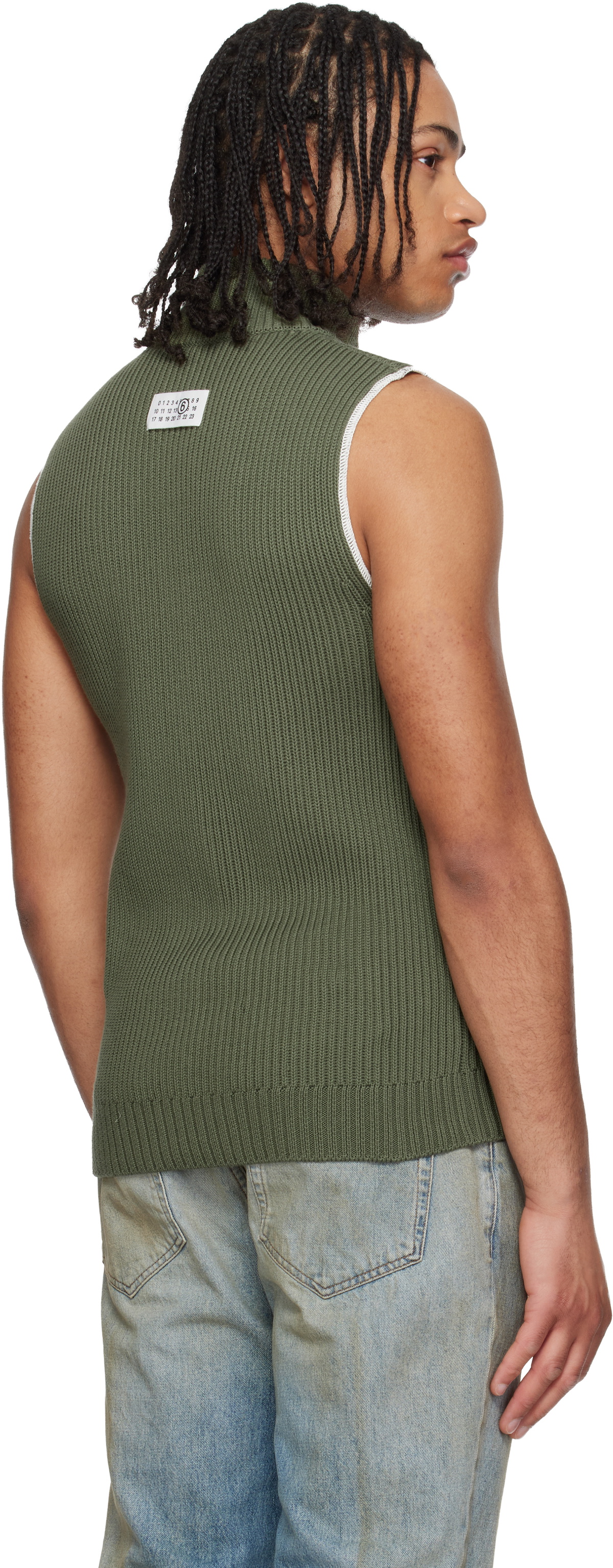 MM6 Maison Margiela Khaki Zip Vest MM6 Maison Margiela