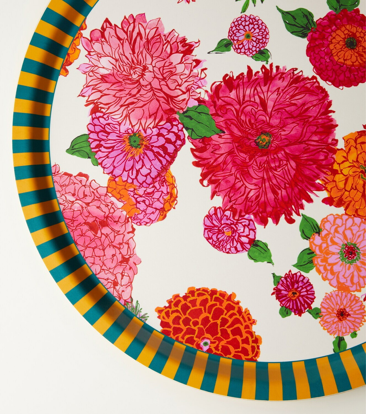 La DoubleJ Bright Blooms printed birch tray