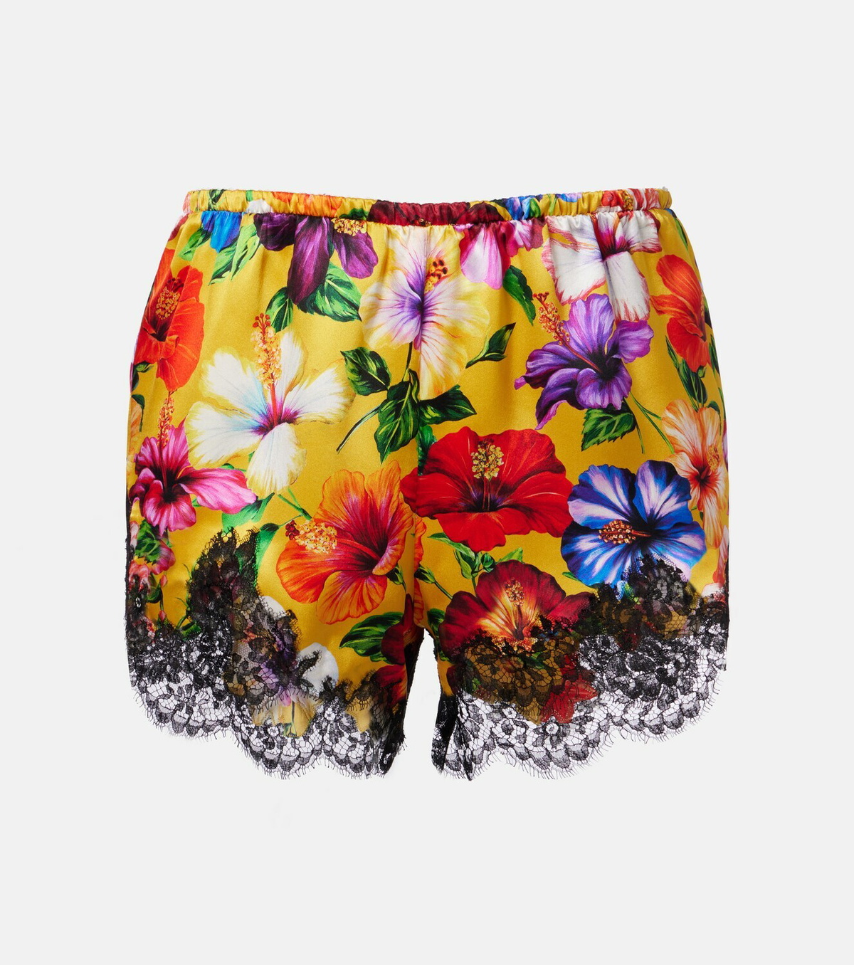 Dolce&Gabbana Floral silk-blend satin shorts