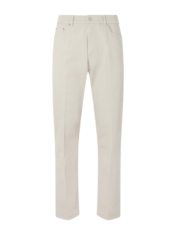 Photo: Dunhill - Tapered Cotton-Blend Twill Trousers - Neutrals