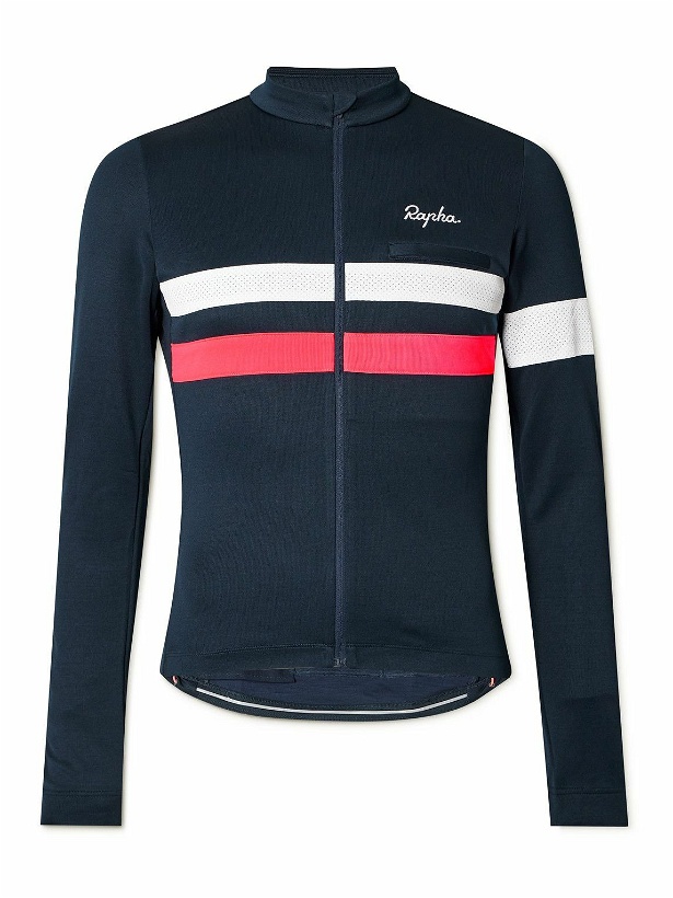 Photo: Rapha - Brevet Mesh-Panelled Recycled Cycling Jersey - Blue