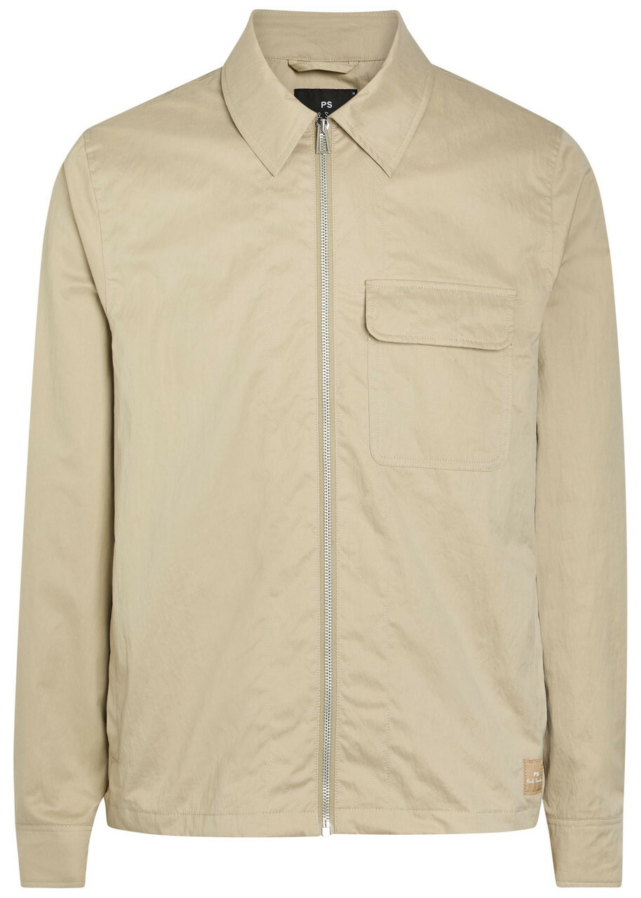 PS Paul Smith Brushed Poplin Harrington Jacket Beige