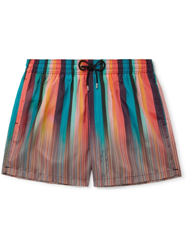 Photo: PAUL SMITH - Mid-Length Striped Shell Swim Shorts - Multi - S