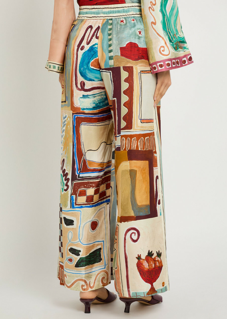 Alemais Michelle Printed Wide-leg Silk Trousers Multicoloured