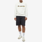 Marni Men's Logo Crew Neck Sweatshirt in Stone White