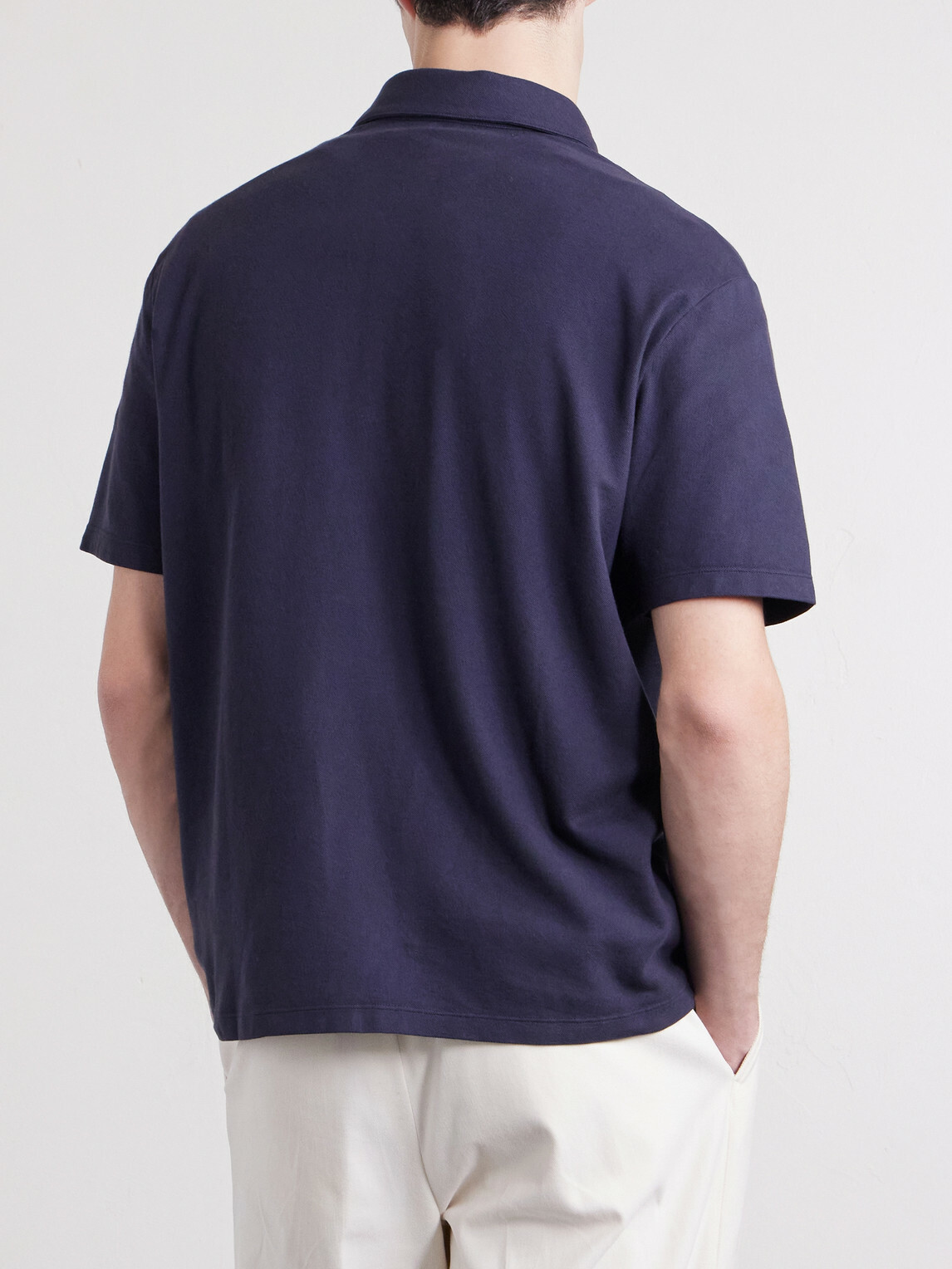 Altea - Greg Cotton-Blend Piqué Polo Shirt - Blue