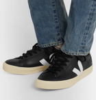 Veja - Campo Rubber-Trimmed Full-Grain Leather Sneakers - Black