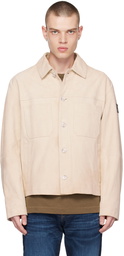 BOSS Beige Regular-Fit Suede Jacket