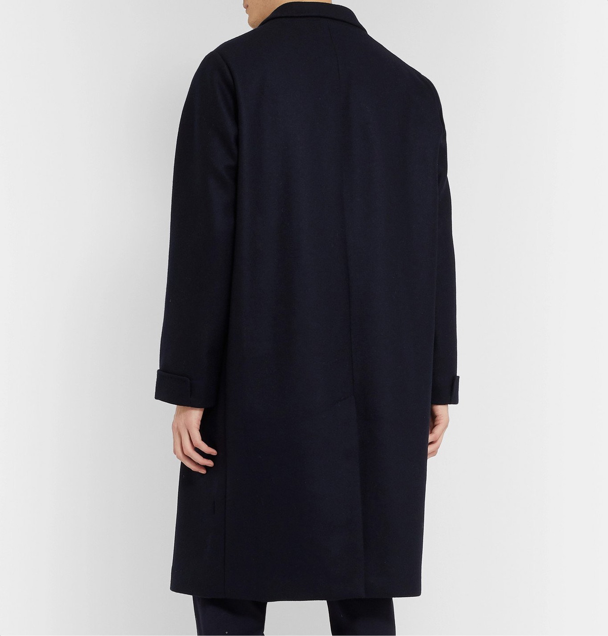Blue Blue Japan - Oversized Melton Wool Overcoat - Blue Blue Blue