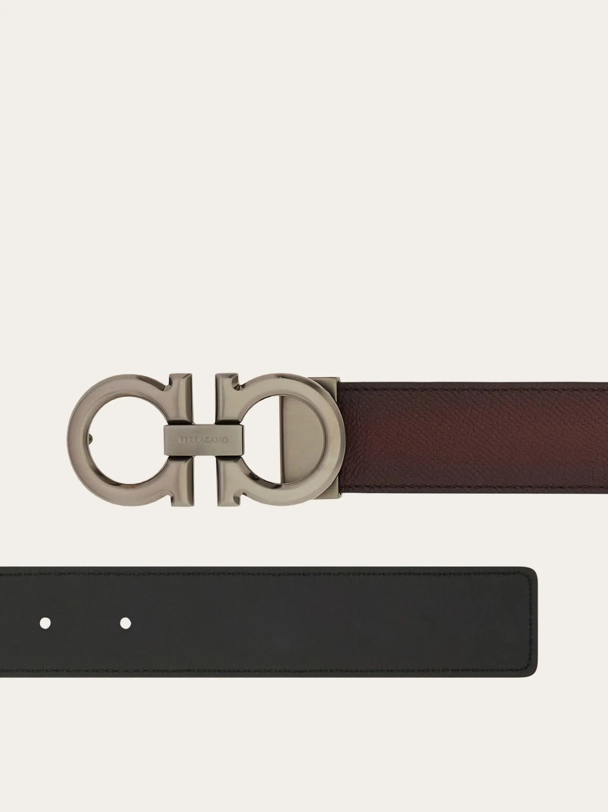 Ferragamo Mens Reversible and adjustable Gancini belt in Red