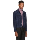 Paul Smith Indigo Suede Trucker Jacket