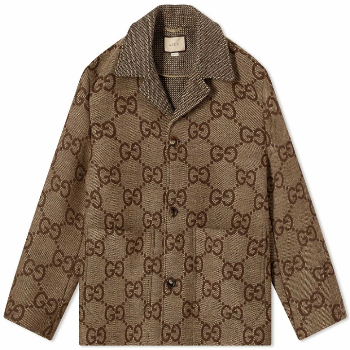 Photo: Gucci Men's Jumbo GG Chore Jacket in Brown