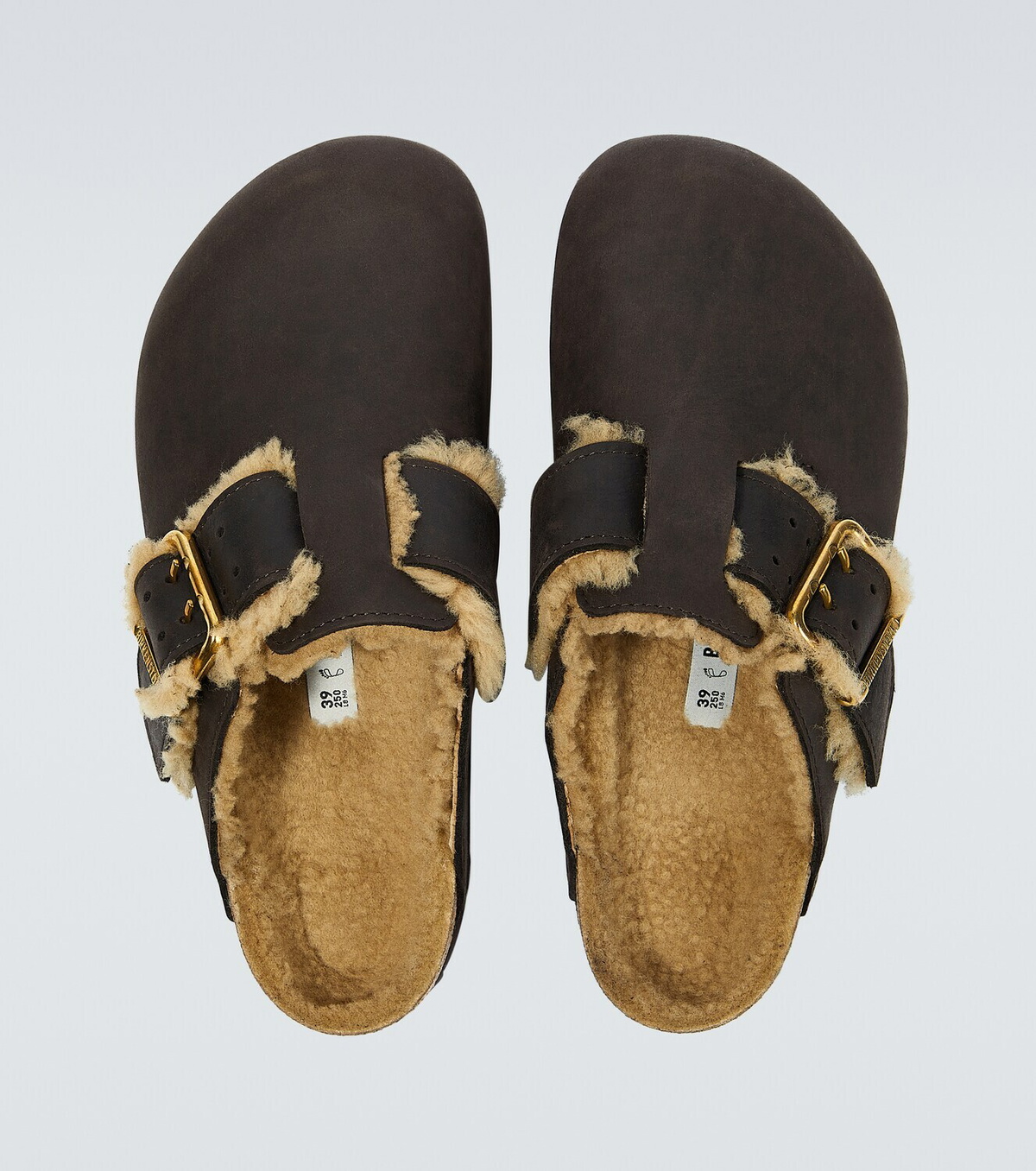 Birkenstock Boston nubuck and shearling clogs