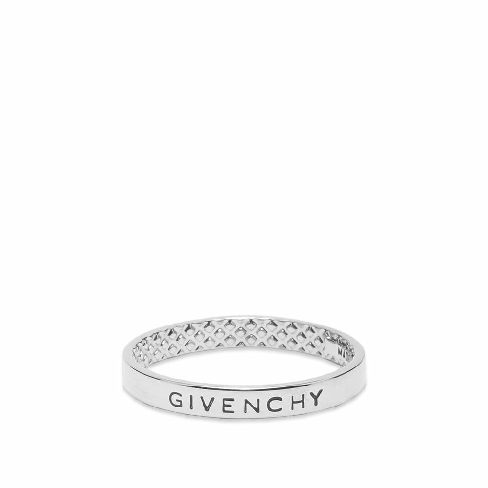 Photo: Givenchy Men's Thin Logo Ring in Silvery