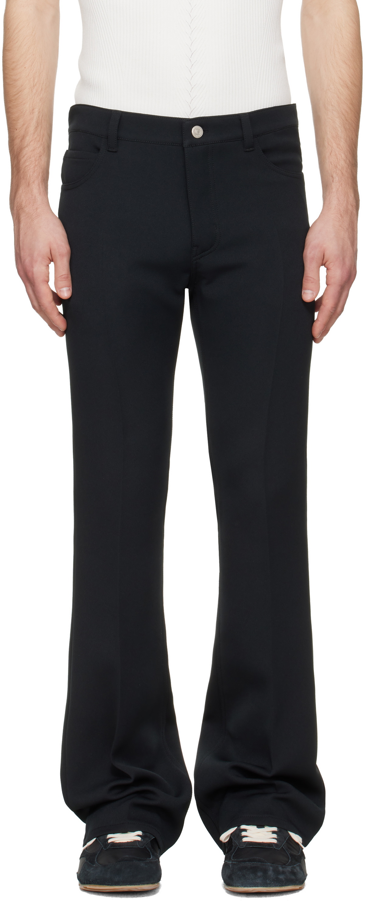 Courrèges Black Signature 70's Bootcut Trousers