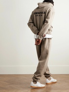 FEAR OF GOD ESSENTIALS - Logo-Appliquéd Cotton-Blend Jersey Zip-Up Hoodie - Brown