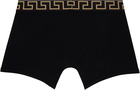 Versace Underwear Two-Pack Black Greca Border Boxer Briefs