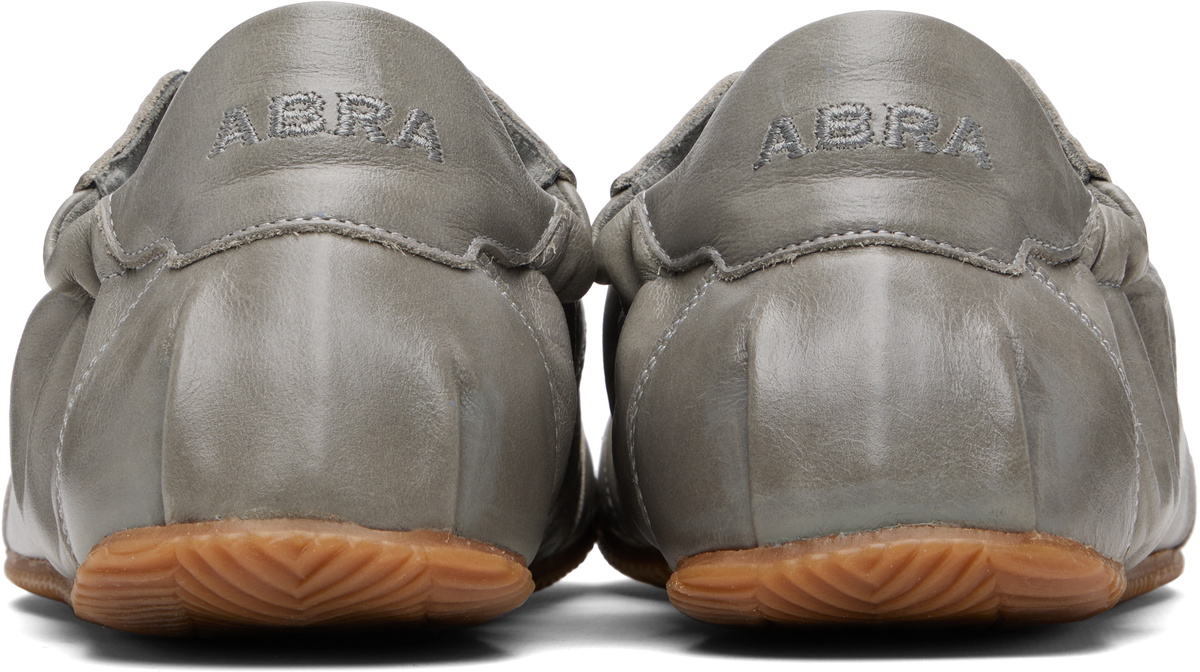 ABRA Gray Leather Ballerina Sneakers