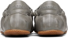 ABRA Gray Leather Ballerina Sneakers