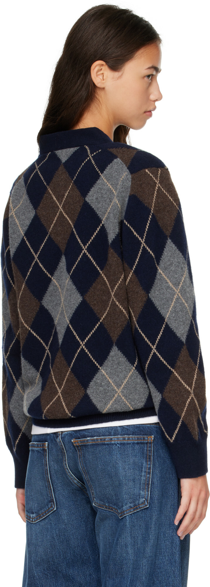 &Daughter Navy & Gray Ava Argyle Cardigan