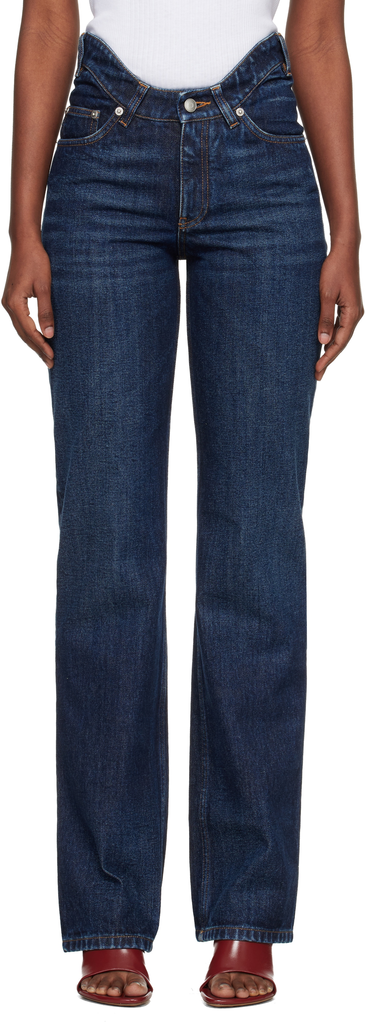 Jean Paul Gaultier Blue 'The Curved' Jeans