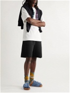 Aries - Temple Wide-Leg Logo-Print Cotton-Jersey Shorts - Black