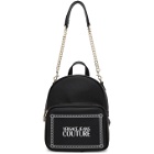 Versace Jeans Couture Black Small Square Logo Backpack