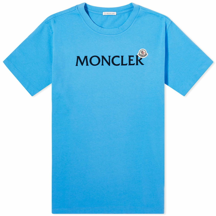 Photo: Moncler Men's Tonal Logo T-Shirt in Blue