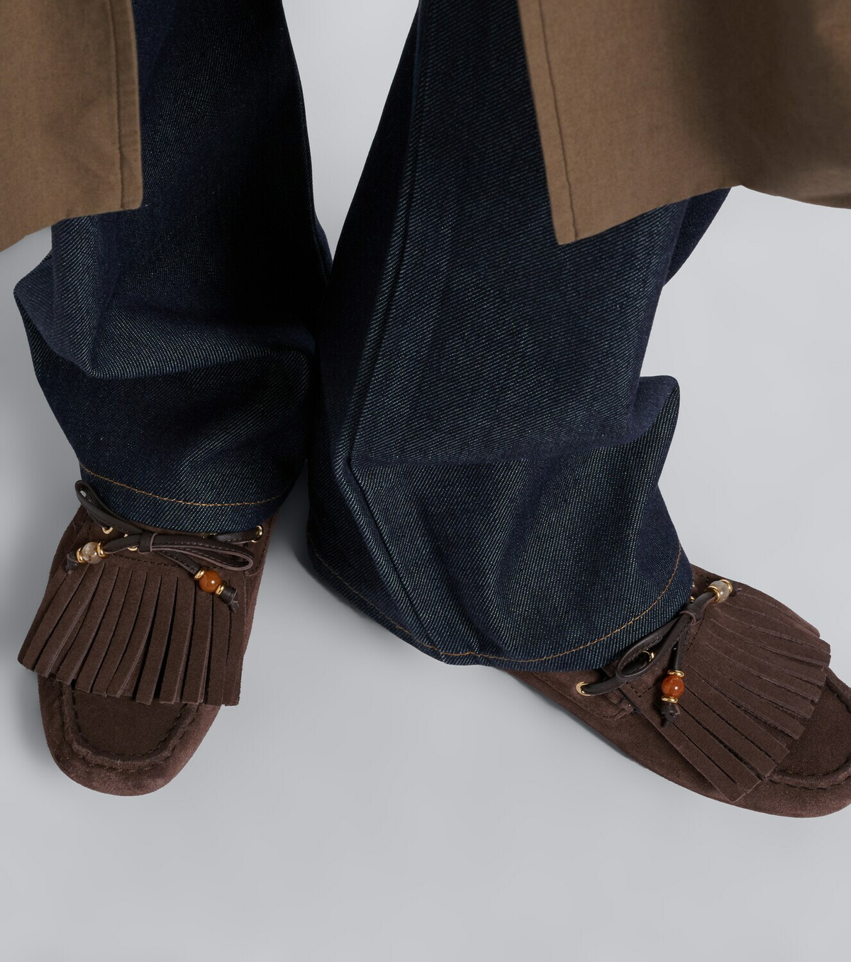 Jimmy Choo Manon fringed suede boat shoes