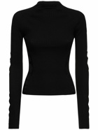 DION LEE - Rib Knit Wool Crewneck Sweater