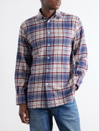 Willy Chavarria - Checked Brushed Virgin Wool-Flannel Shirt - Blue
