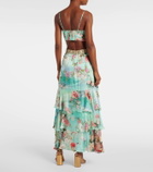 Camilla Ruffled tiered silk maxi skirt