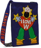 Walter Van Beirendonck Blue 'I Love W' Crossbody Bag