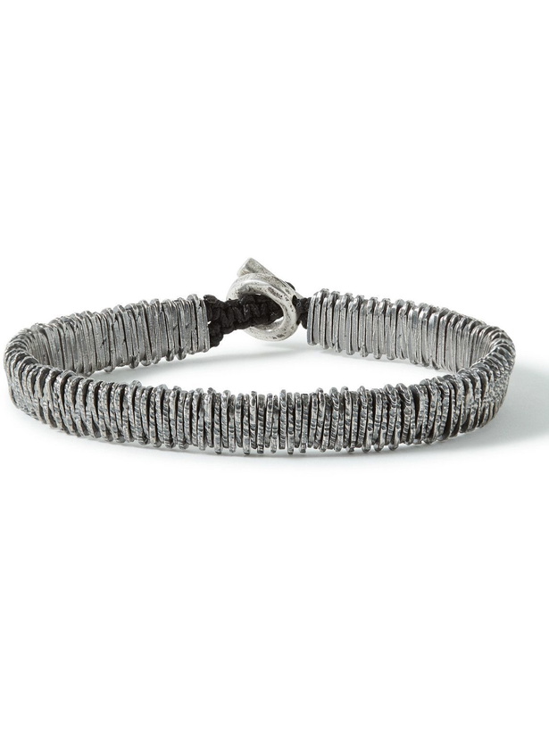 Photo: M. Cohen - Burnished Silver and Cord Bracelet - Silver