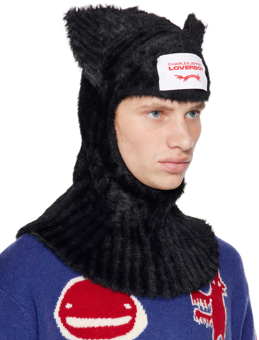 Charles Jeffrey LOVERBOY Black Fluffy Ears Balaclava Charles